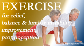 Pensacola Spinal Rehab Center instructs low back pain sufferers simple exercises that address lumbar spine instability. 