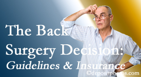 Pensacola Spinal Rehab Center realizes that back pain sufferers may choose their back pain treatment option based on insurance coverage. If insurance pays for back surgery, will you choose that? 
