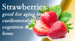 Pensacola Spinal Rehab Center shares recent studies about the benefits of strawberries for aging teeth, bone, cognition and cardiometabolism.