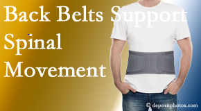 Pensacola Spinal Rehab Center offers support for the benefit of back belts for back pain sufferers as they resume activities of daily living.