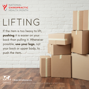 Pensacola Spinal Rehab Center advises lifting with your legs.