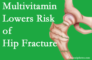 Pensacola hip fracture risk is decreased by multivitamin supplementation. 
